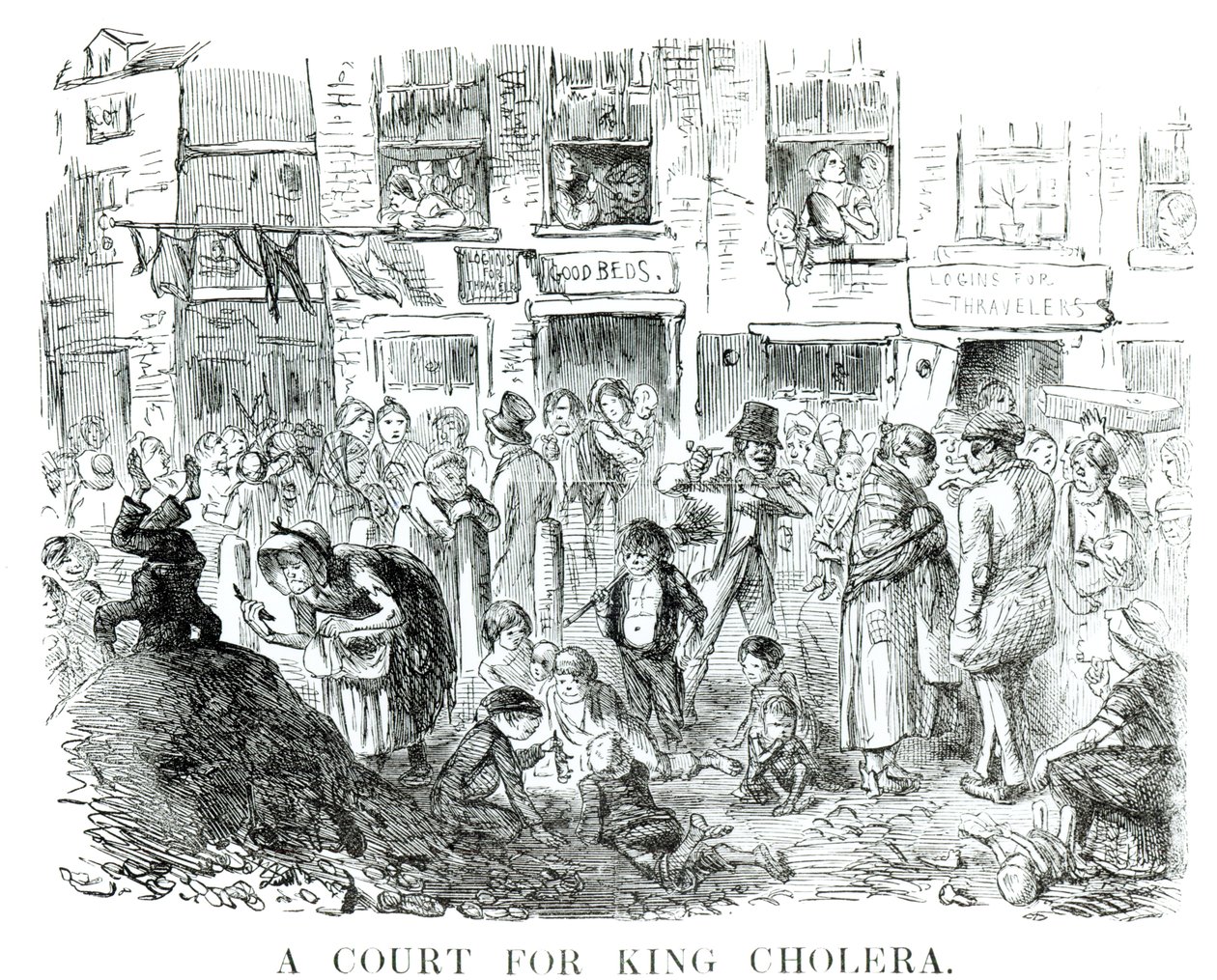 Un tribunal para el rey Cólera, 1852 de English School