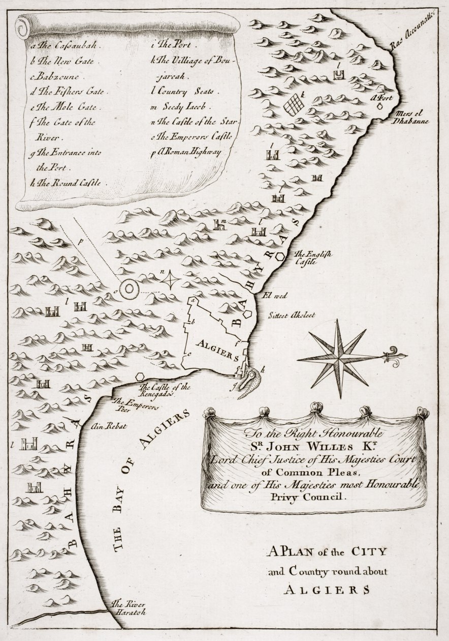 Un plano de la ciudad y el campo alrededor de Argel de English School