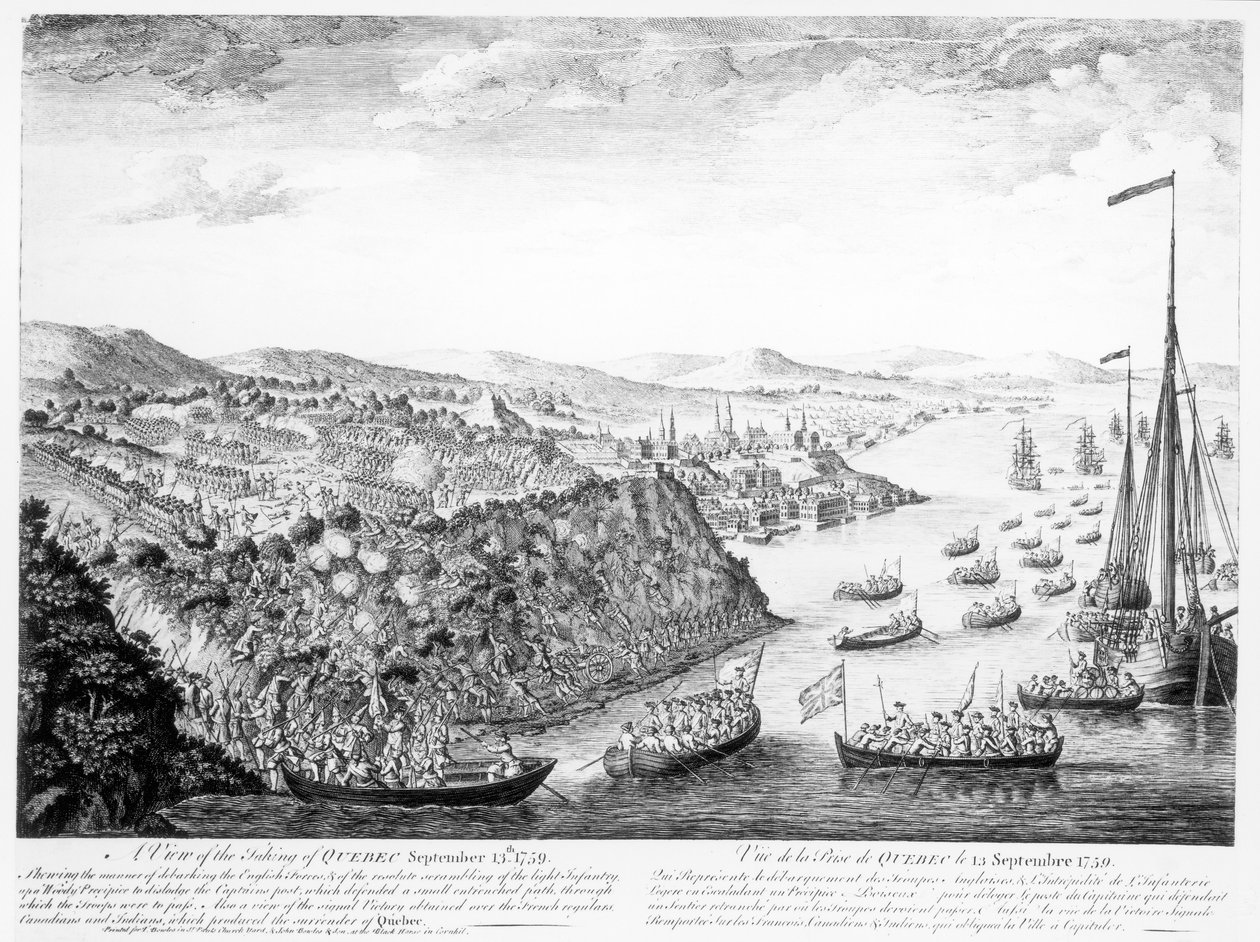 Una Vista de la Toma de Quebec, 13 de septiembre de 1759 de English School
