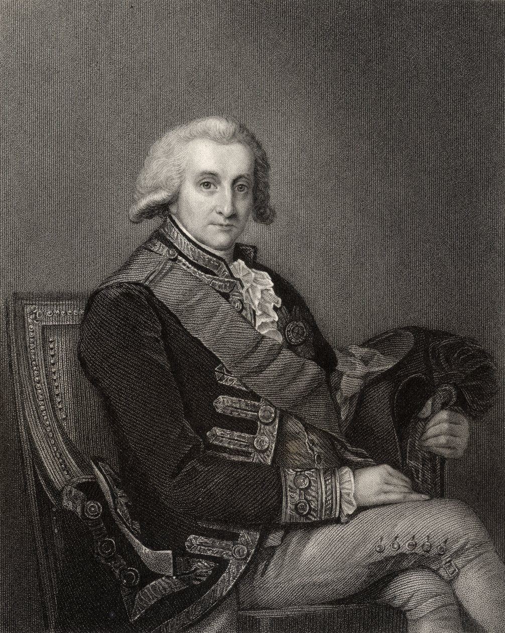 Almirante George Brydges Rodney, grabado por J. Cochran, de 