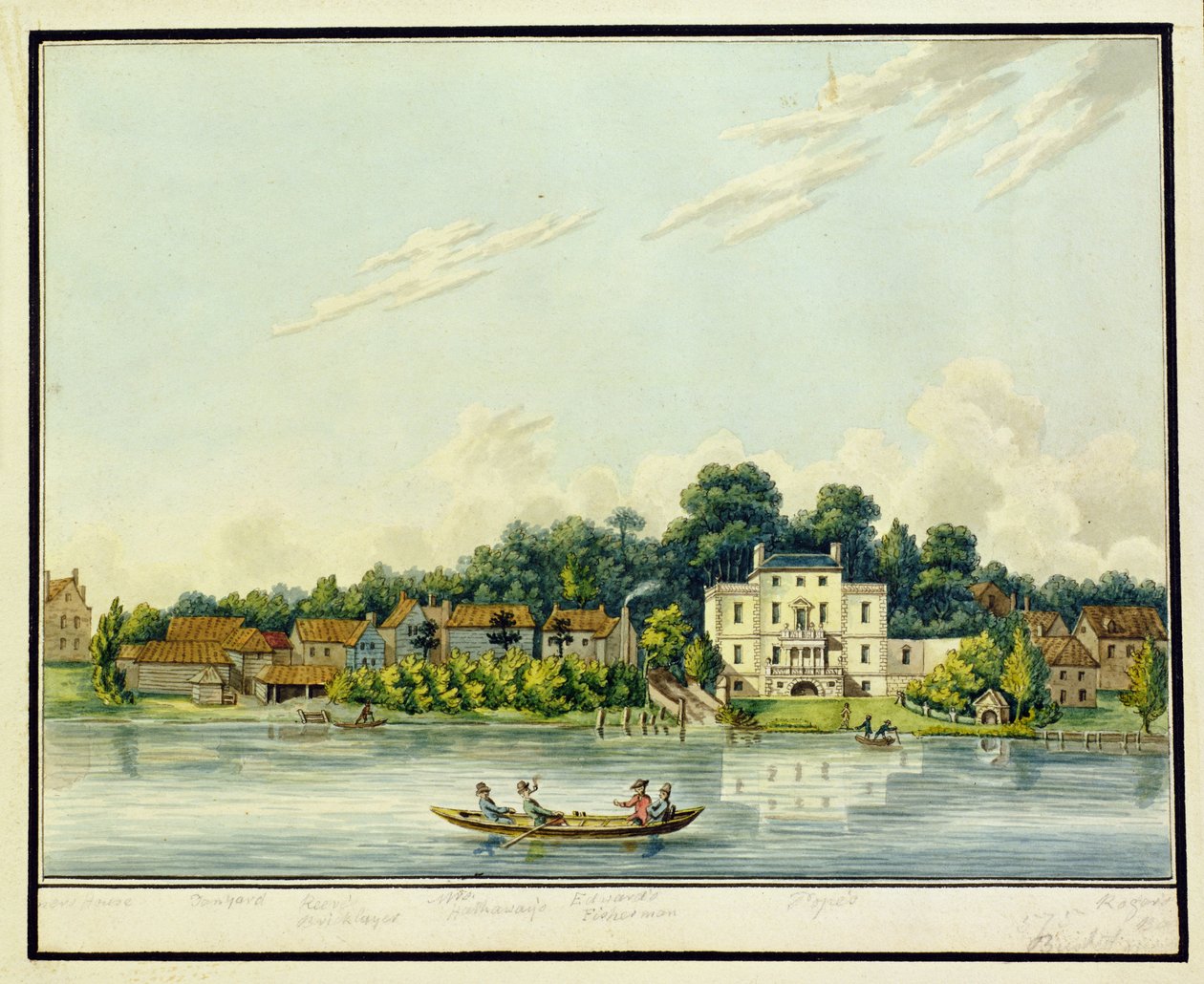 Villa de Alexander Pope en Twickenham, c.1800 de English School