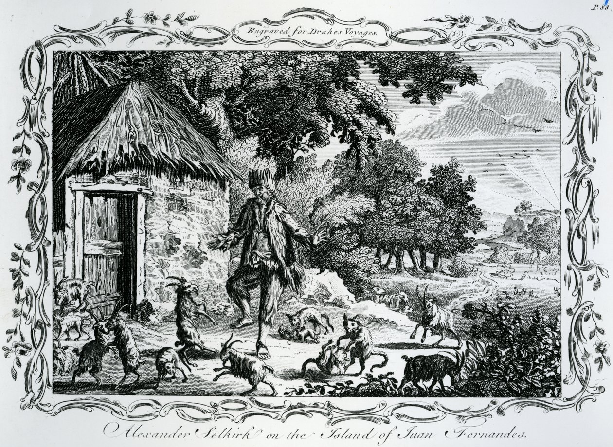 Alexander Selkirk en la Isla de Juan Fernández, publicado en 