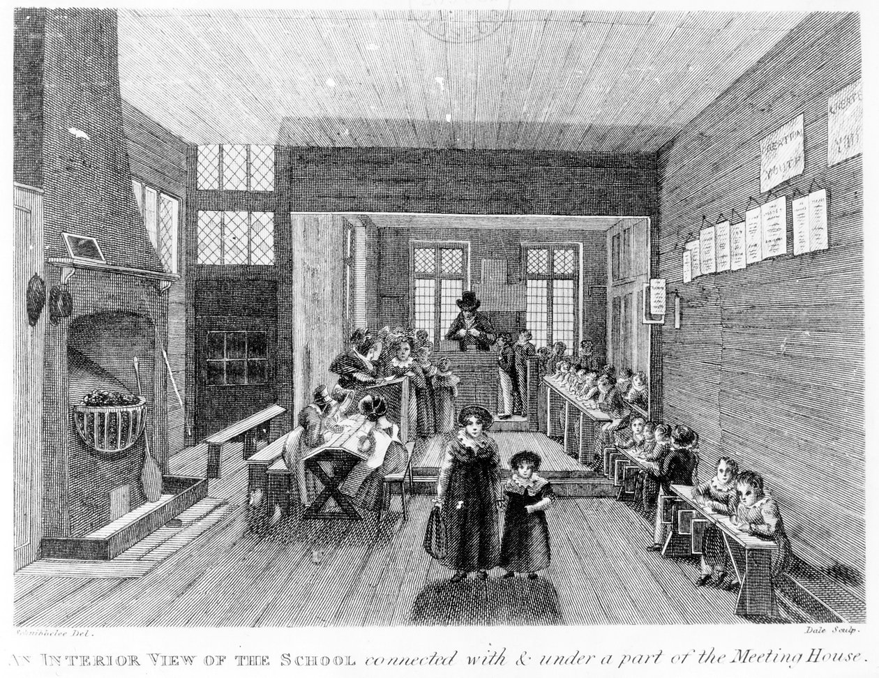 Vista interior de la escuela publicada por R. Wilkinson de 125 Fenchurch St., Londres, 1822 de English School