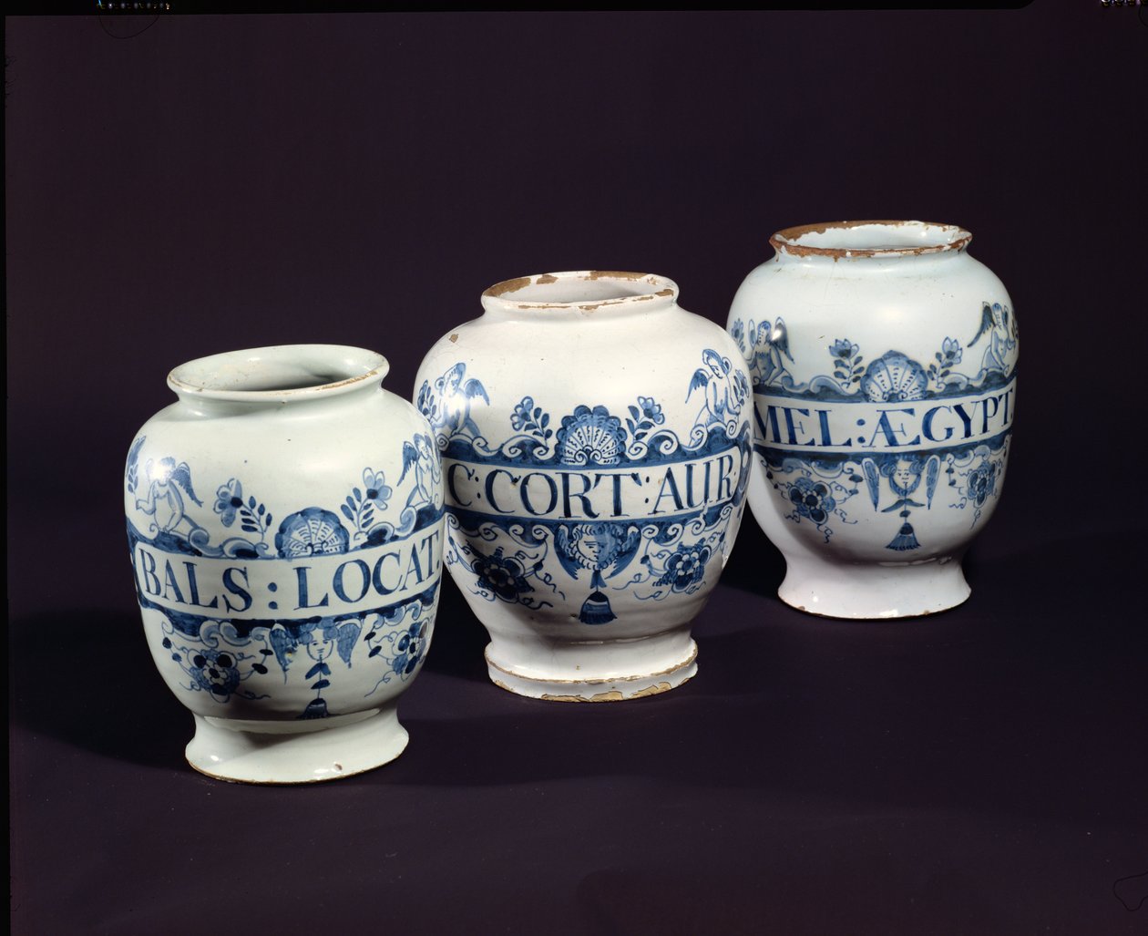 Tarros de drogas de boticarios, c.1740 de English School