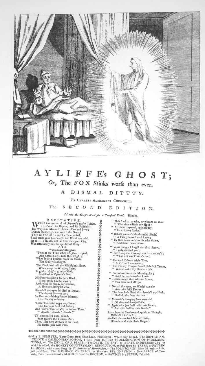 El fantasma de Ayliffe: O el zorro apesta peor que nunca, por Charles Alexander Churchill (1731-64) de English School