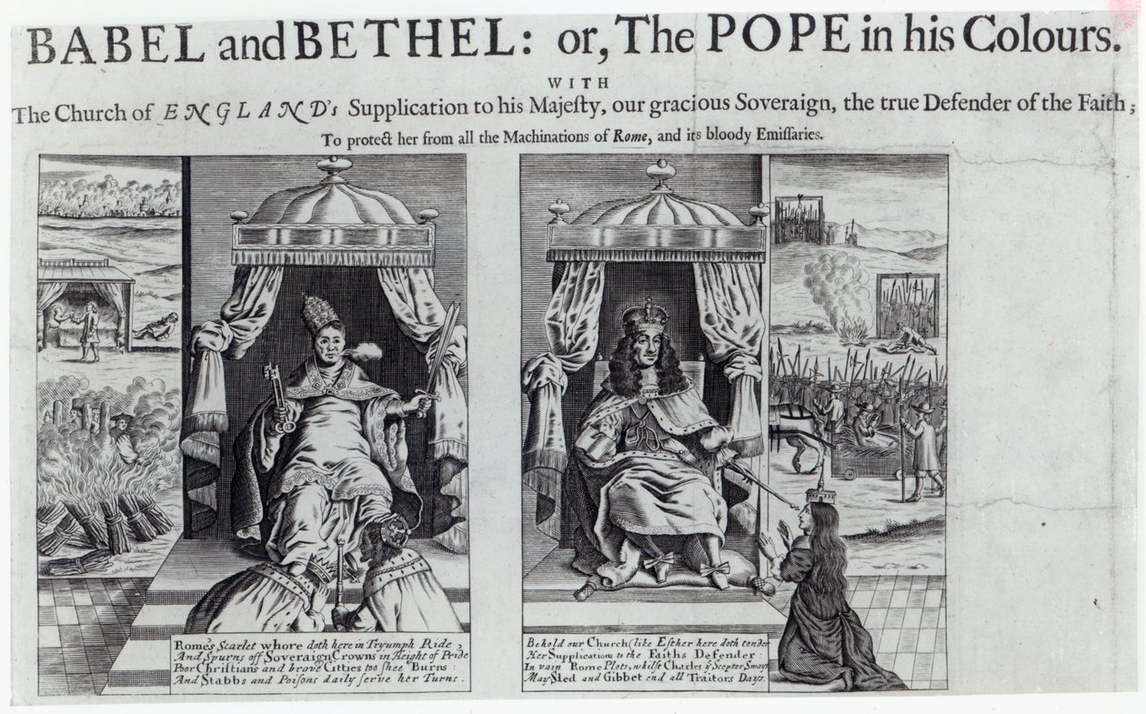 Babel y Betel: o, el Papa en sus colores, 1679 de English School
