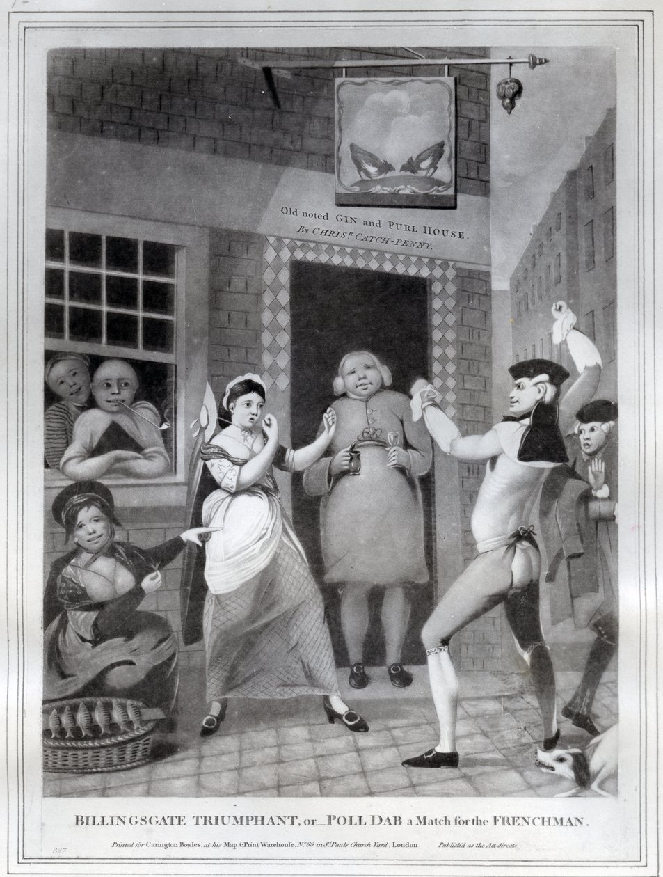 Billingsgate Triunfante, o- Poll Dab un Partido para el Francés, 1775 de English School