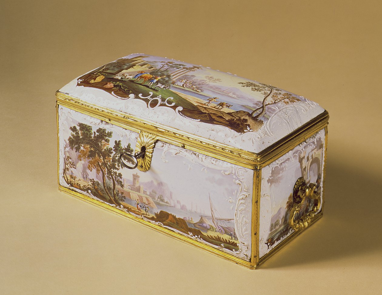 Caja de té de Bilston, 1770 de English School