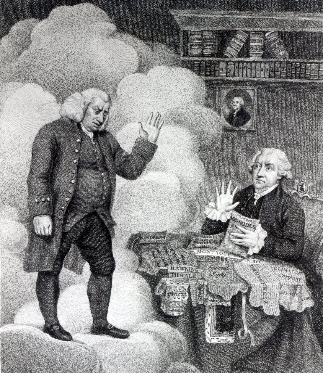 Boswell y el fantasma de Samuel Johnson, publicado en 1803 de English School