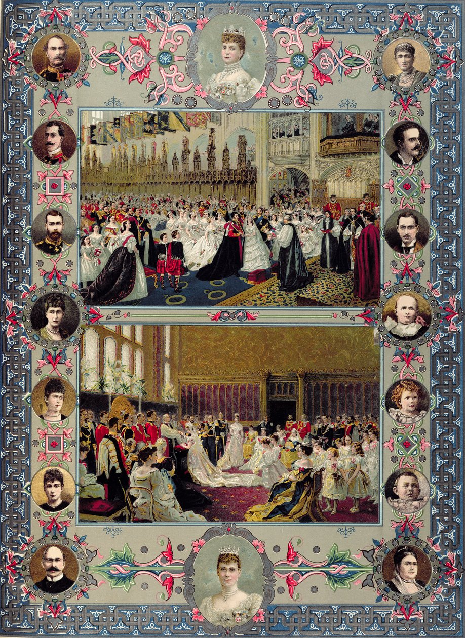 Memorabilia de la boda real británica, 1897 de English School