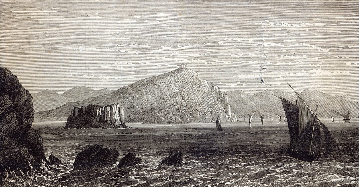 Cabo Colonna, con ruinas del Templo de Minerva, costa de Grecia, de 