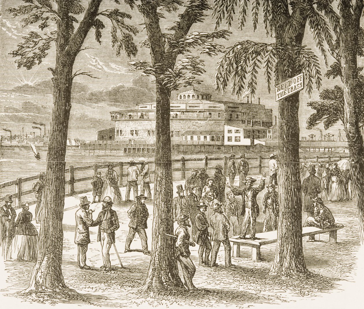 Castle Garden y Battery Park, Nueva York, en c.1870, de 