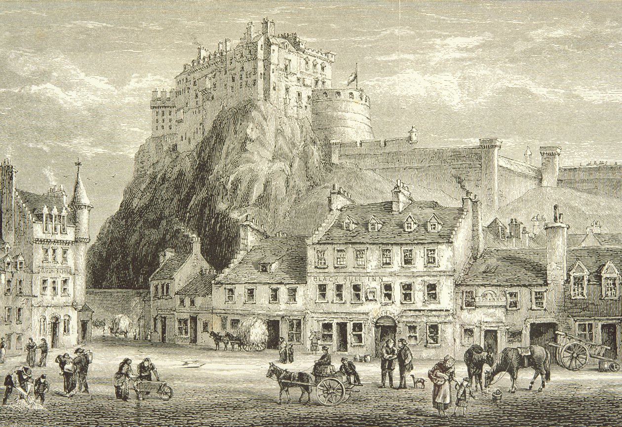Castillo y Grassmarket, Edimburgo en c.1880, de 