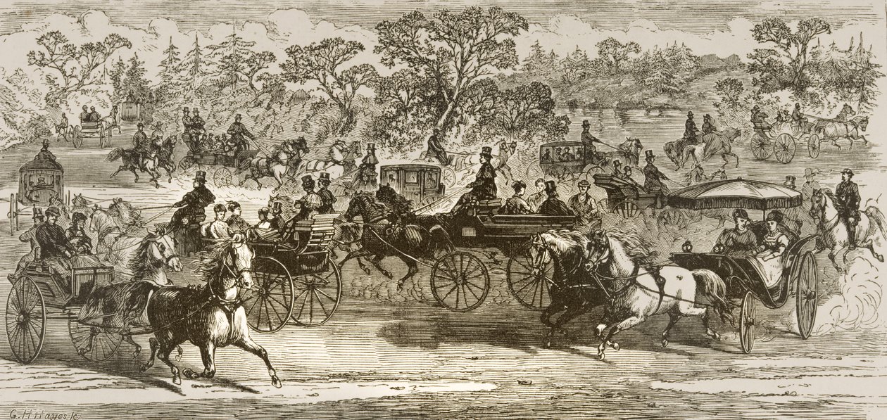 Paseo Central Park, Nueva York, c.1870, de 