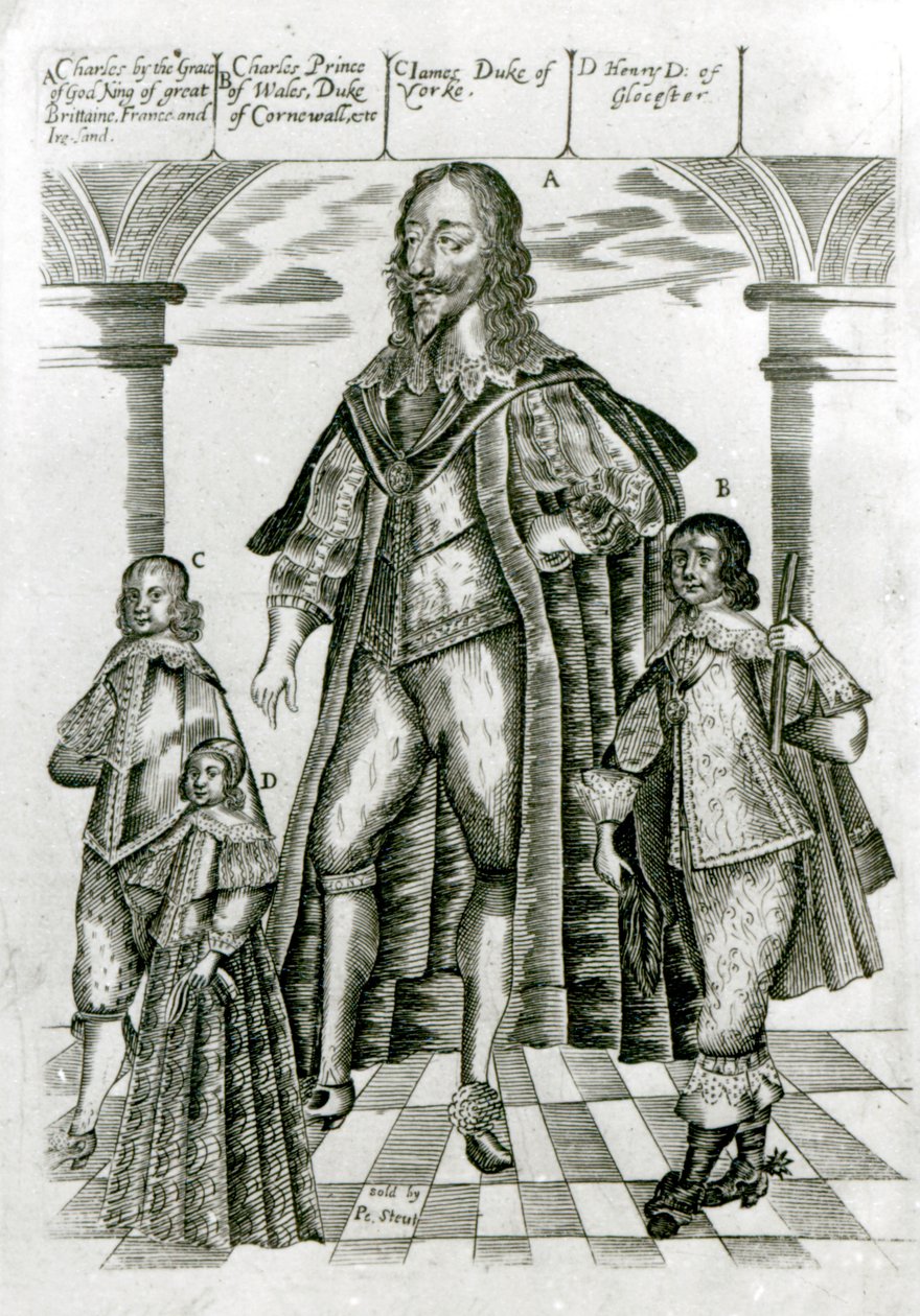 Carlos I con sus hijos de English School