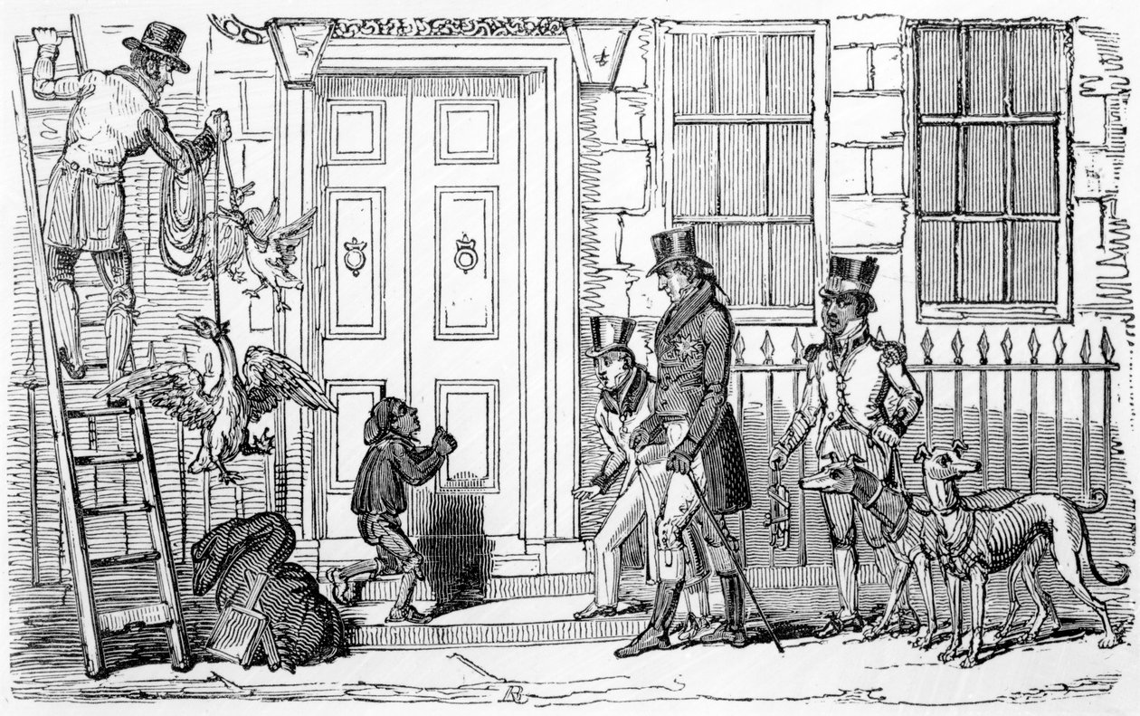 Barrido de chimeneas con gansos, ilustración de 