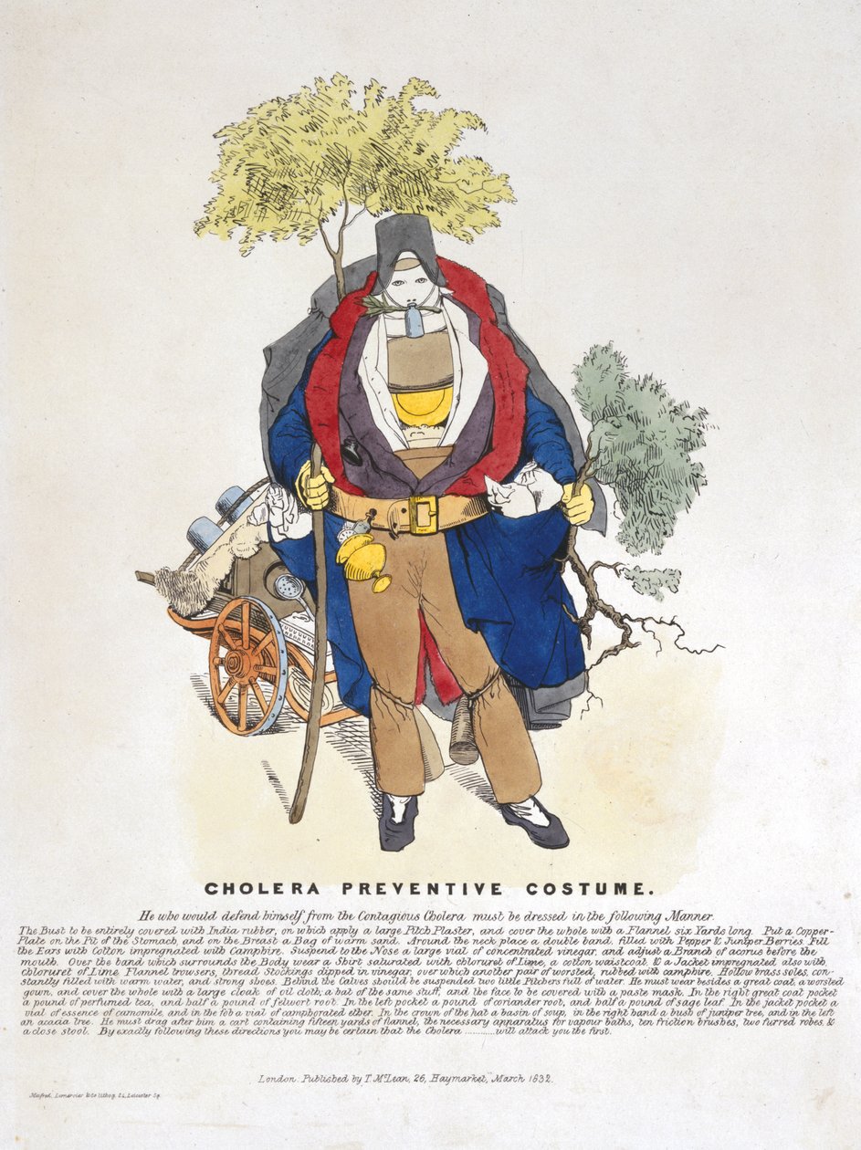 Traje preventivo de cólera, marzo de 1832 de English School