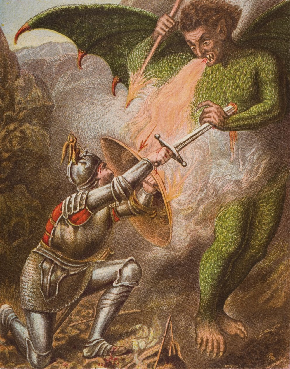 El conflicto de Christian con Apollyon, ilustración de 
