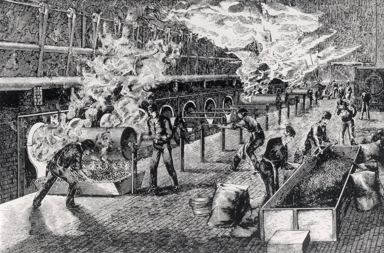 Tostado de café, 1870 de English School