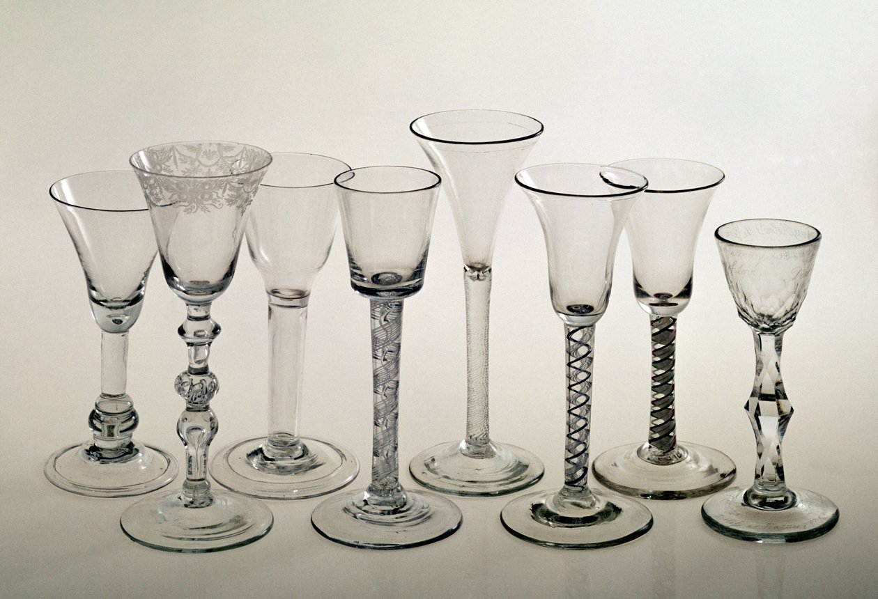 Colección de copas de vino de English School