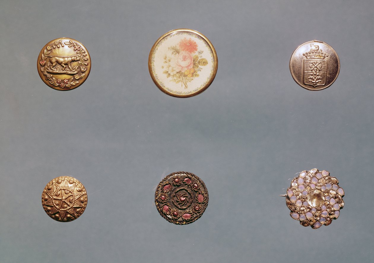 Colección de botones, finales del siglo XVIII a principios del siglo XIX de English School