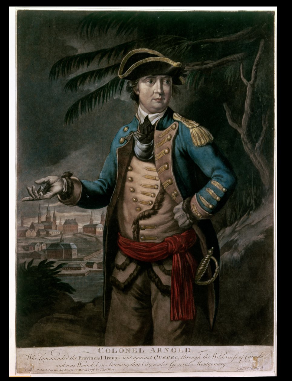 Coronel Benedict Arnold, pub. Londres, 1776 de English School