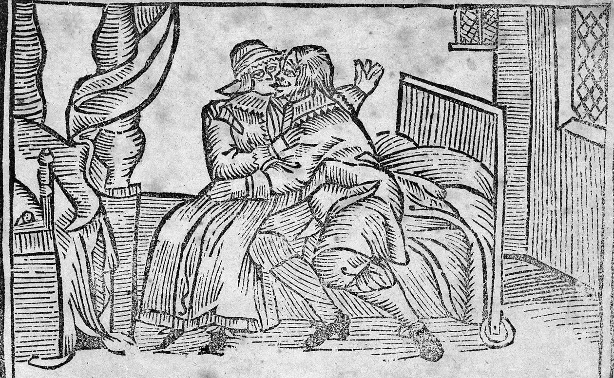 Pareja Besándose, ilustración de los 