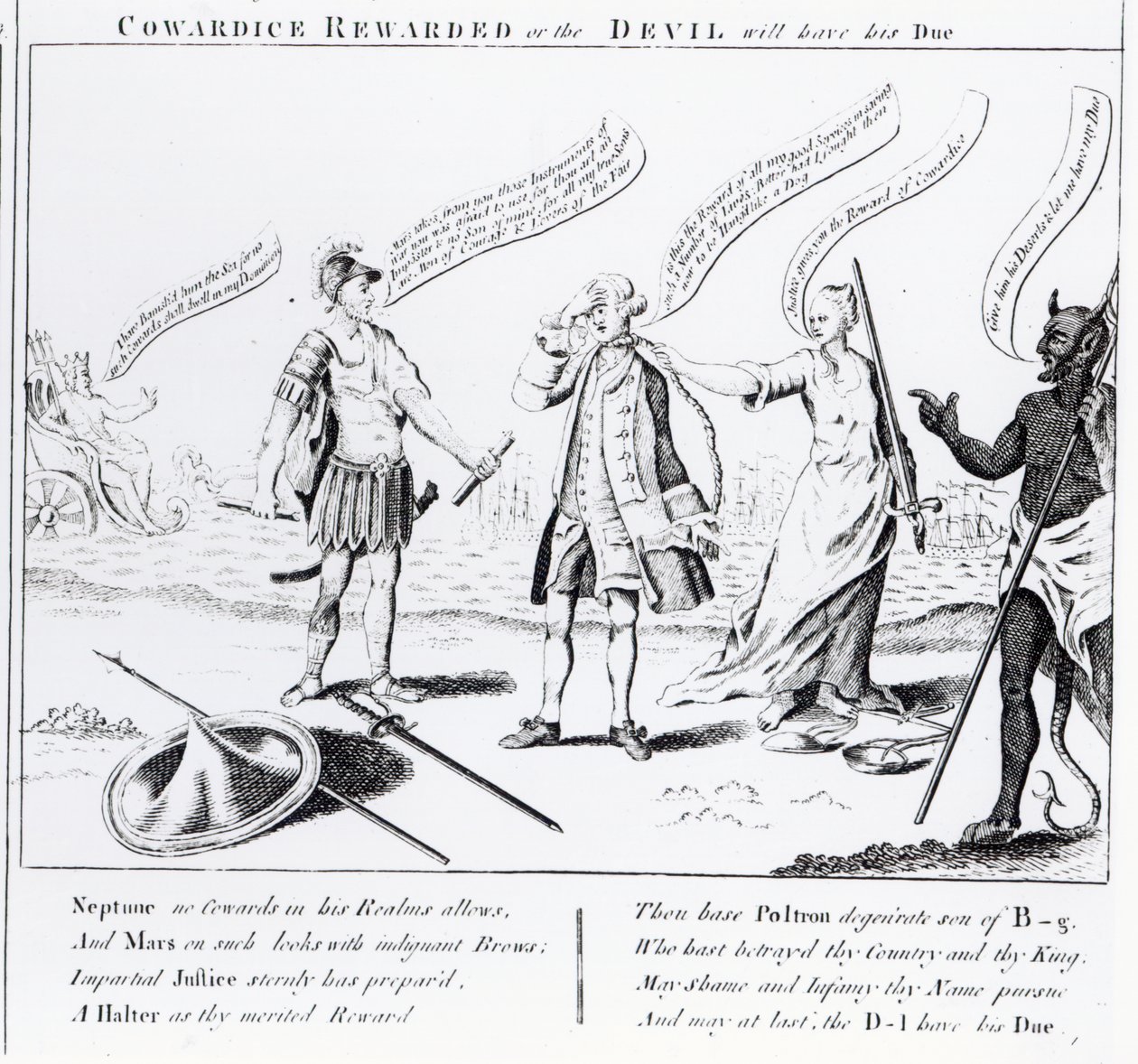 Cobardía recompensada o el diablo tendrá su merecido, 1756 de English School