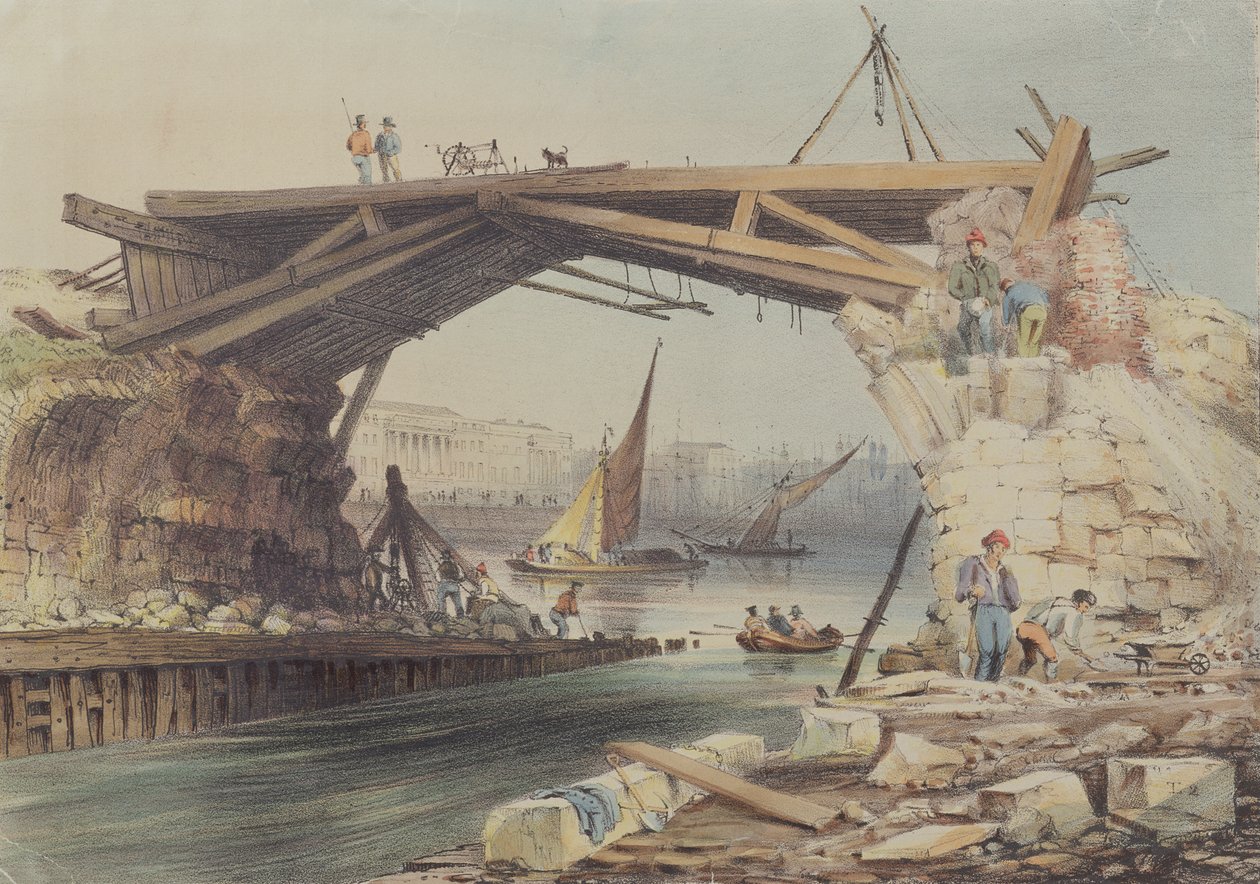 Demolición del Puente de Londres Antiguo de English School