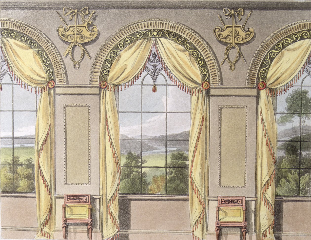 Comedor, lámina 88 de Ackermanns Repository of Arts, publicado en 1816 de English School