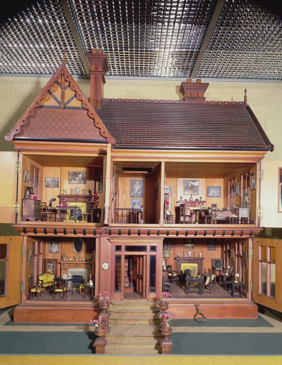 Casa de muñecas comprada y amueblada por la Reina María, hecha por Ascroits de Liverpool, c.1920 de English School