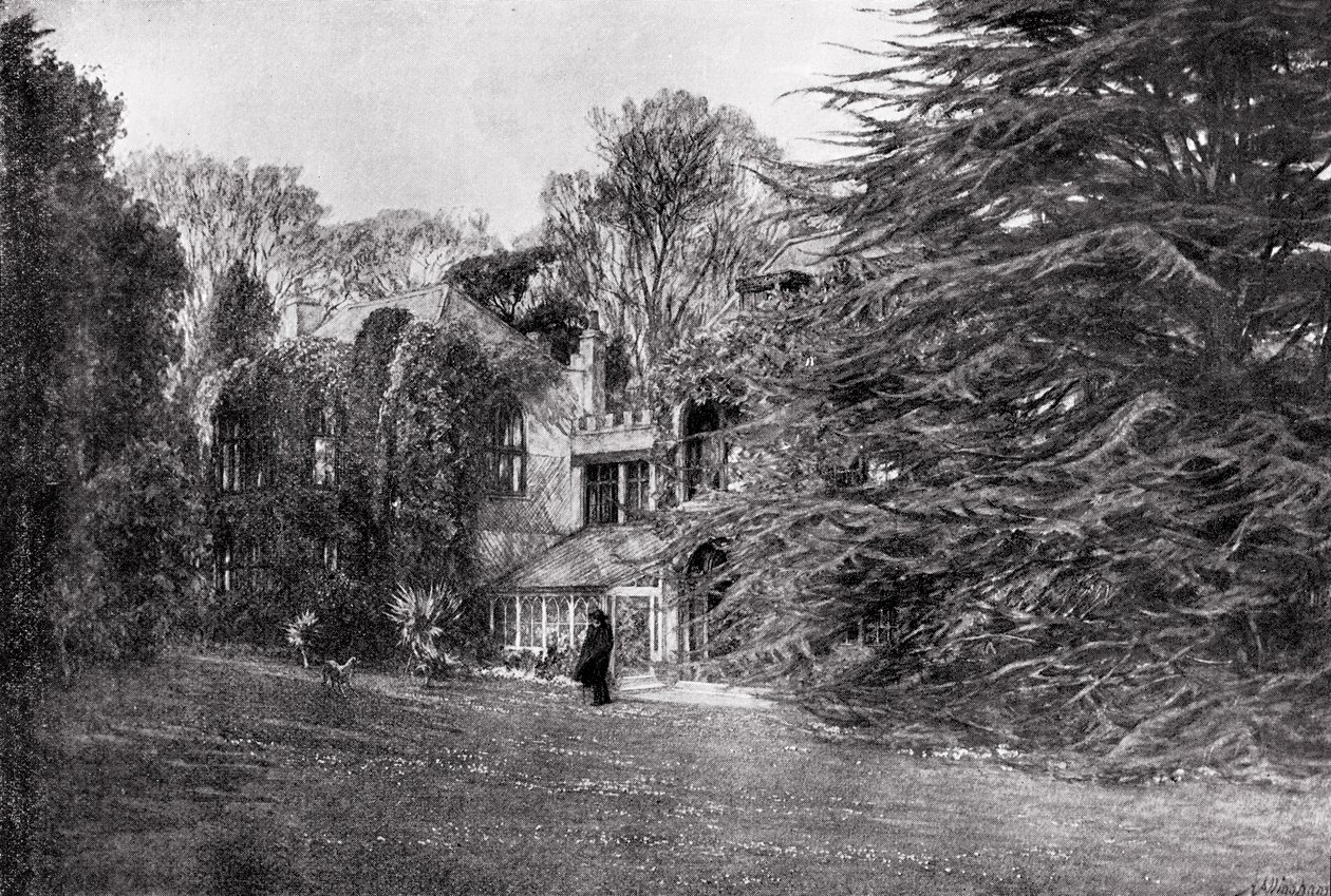 Farringford en Freshwater Bay, hogar de Alfred Lord Tennyson (1809-92) de English School