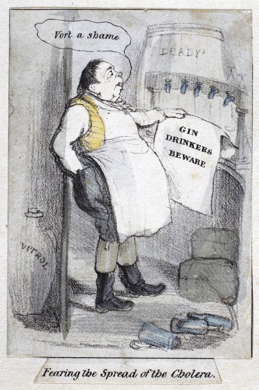 Temiendo la propagación del cólera, 1840-50 de English School