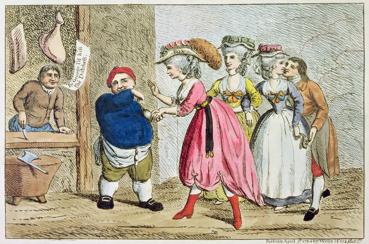 Influencia femenina, o, el lienzo de Devonshire, 1784 de English School
