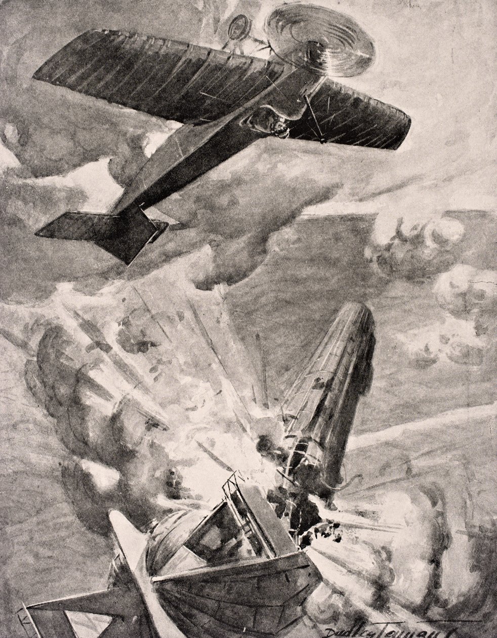 El Subteniente de Vuelo Warneford VC bombardea y destruye el dirigible Zeppelin 1915, de 
