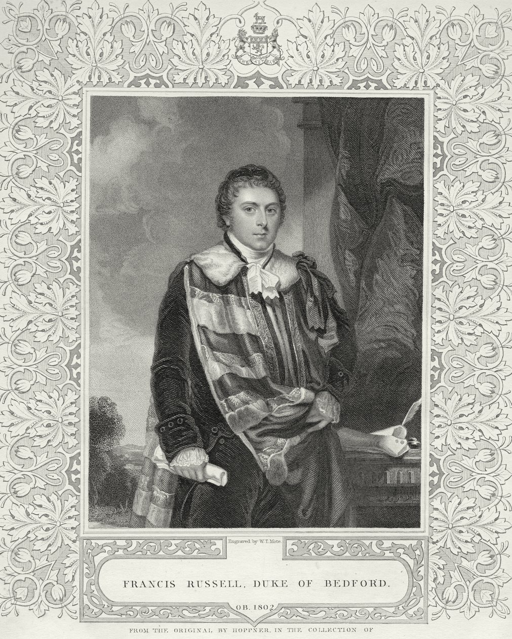 Francis Russell, 5º Duque de Bedford, grabado por W. T. Mote de English School