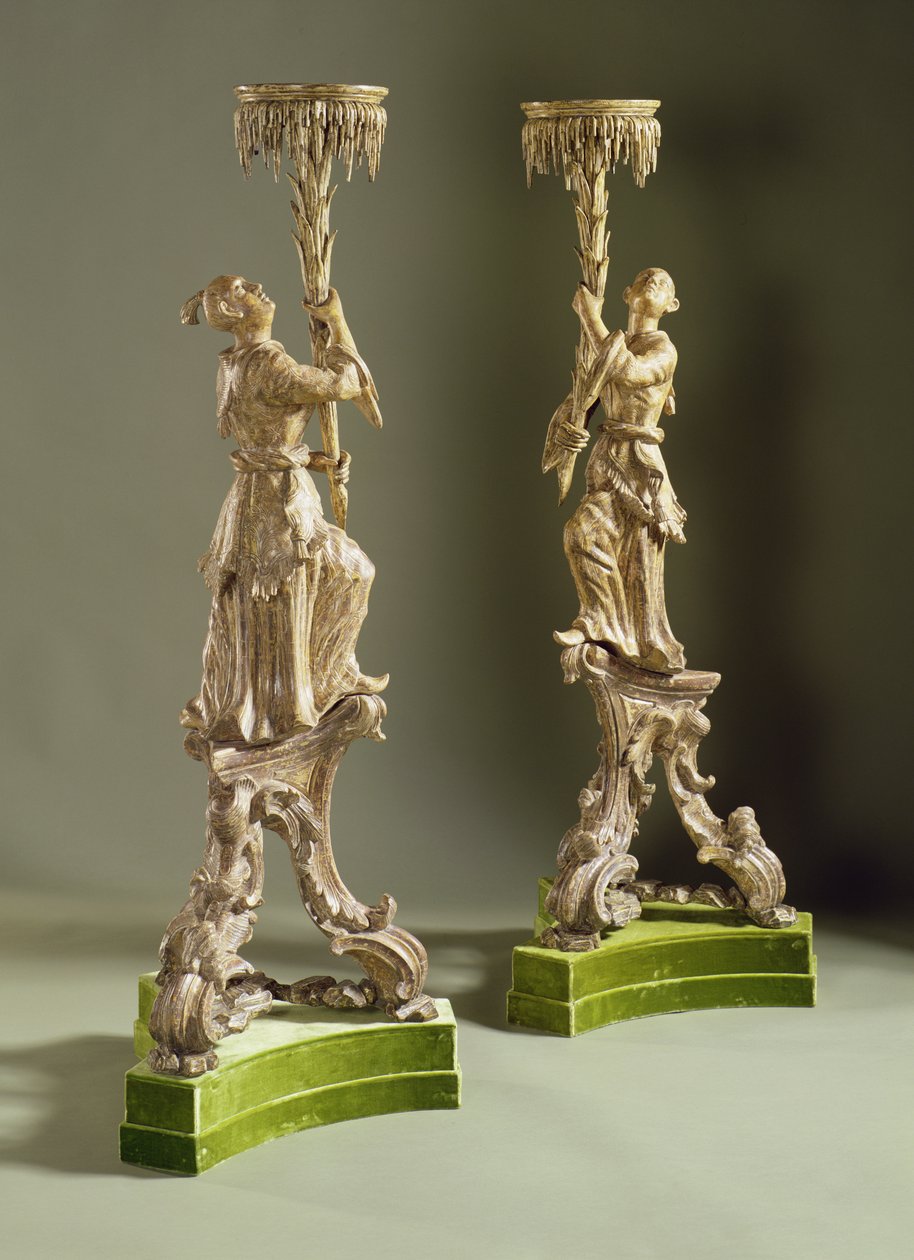 Candelabros chinos de Jorge II, c.1750 de English School