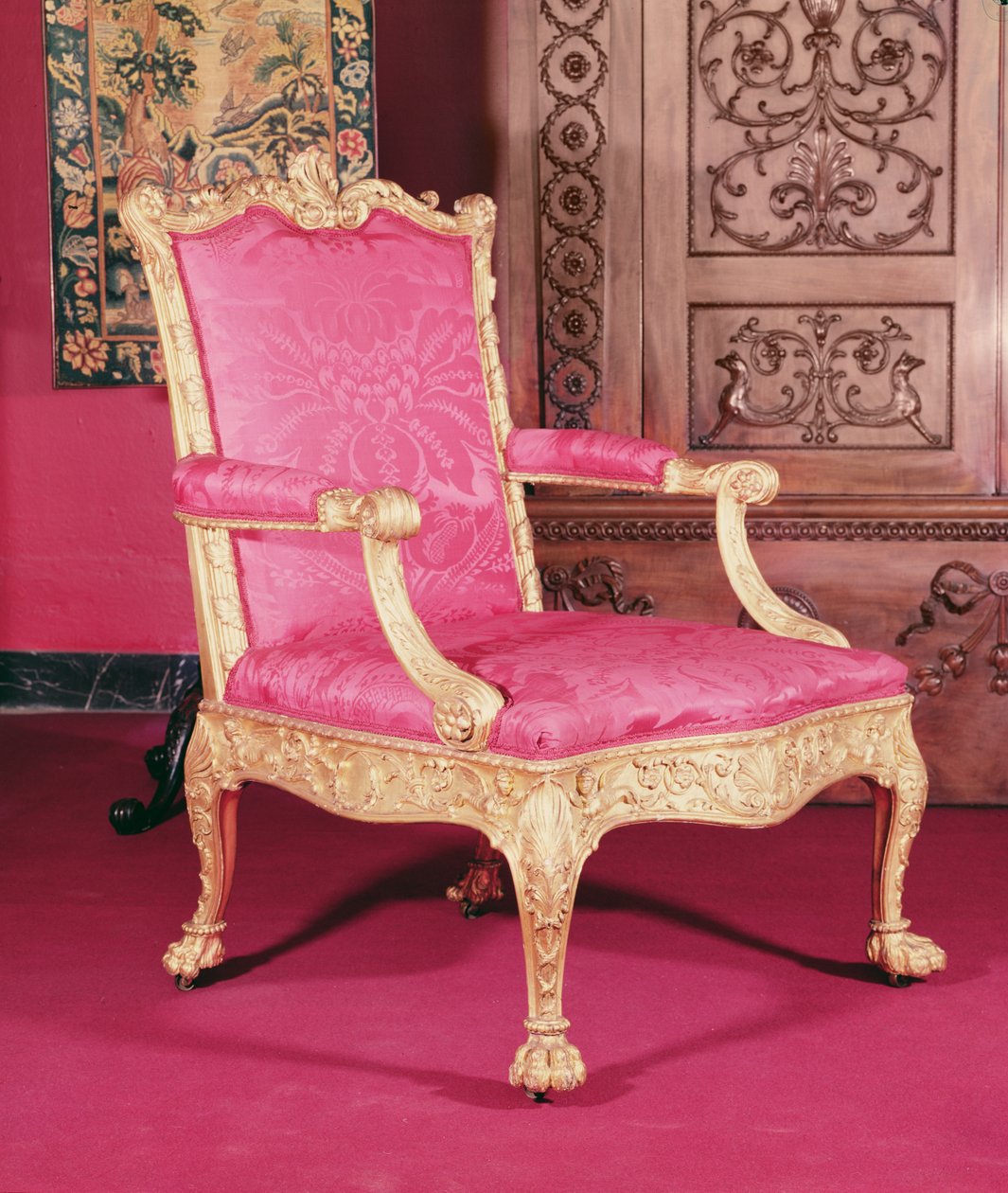 Silla dorada por Robert Adam y Thomas Chippendale, 1764 de English School