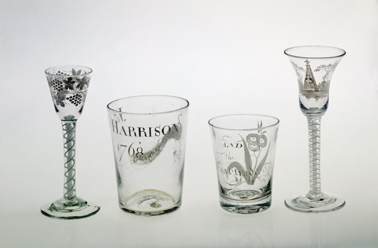 Vasos hechos por la familia Beilby, c.1750 de English School