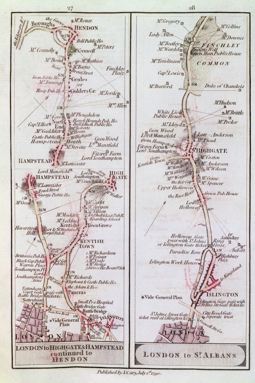 Gran Camino del Norte fuera de Londres, 1 de julio de 1790 de English School