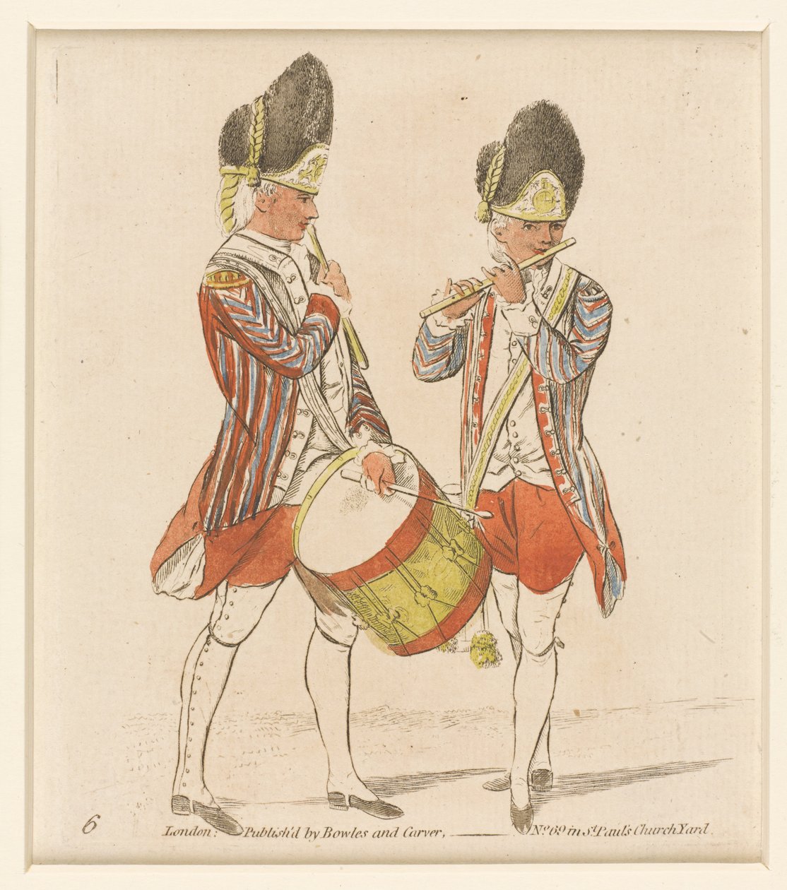 Tamborilero y pífano de granaderos, 1779 de English School