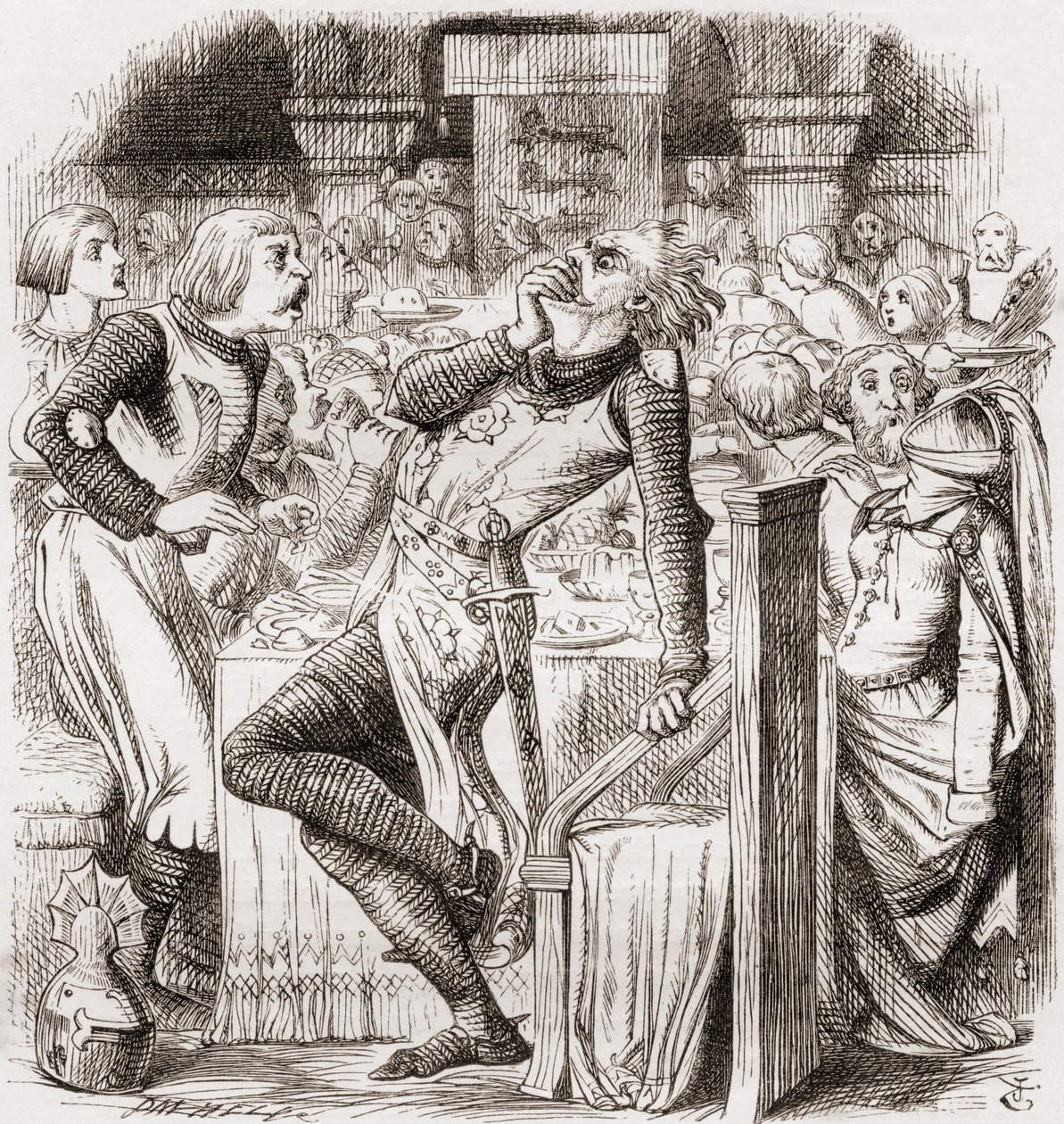 Ilustración después de J. Tenniel para el poema 