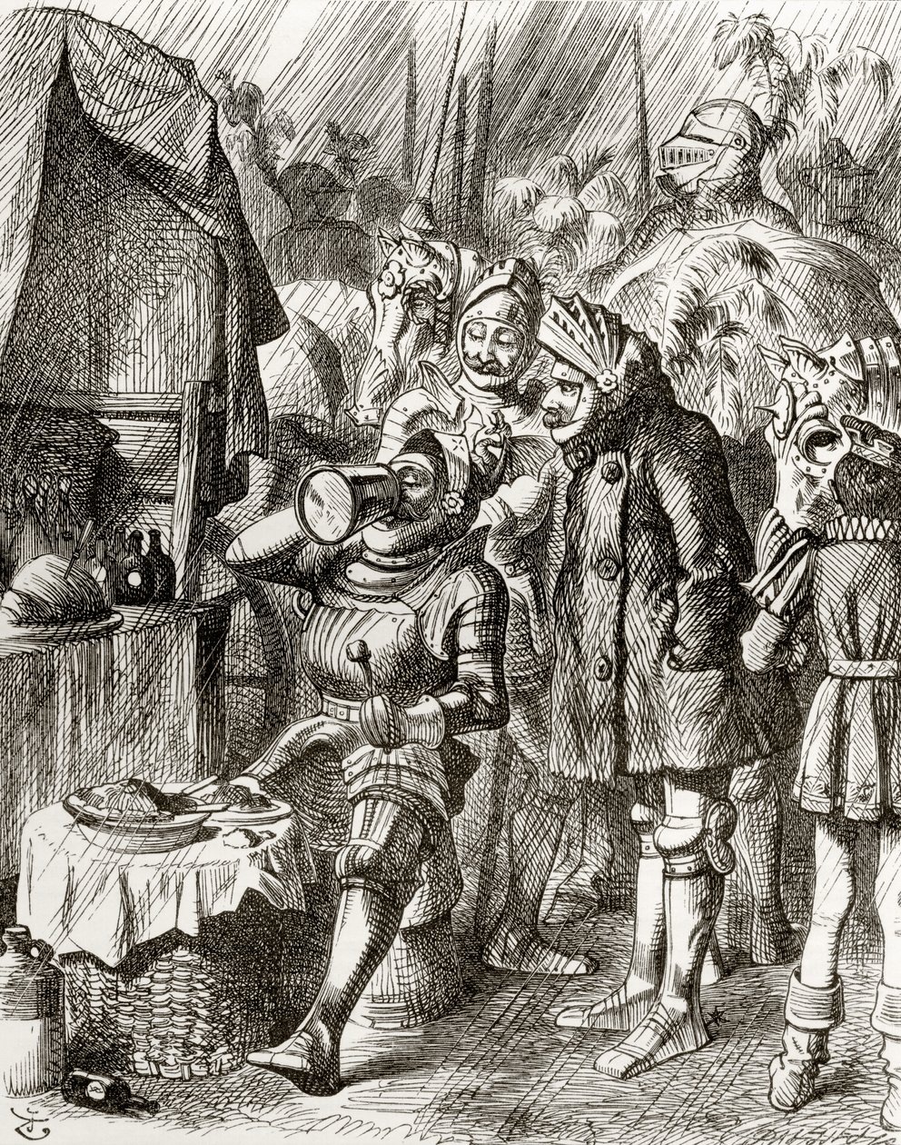 Ilustración después de J. Tenniel para el poema 