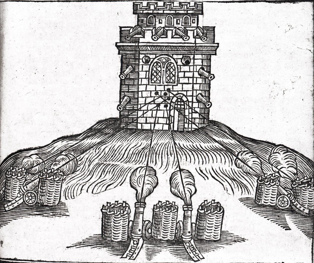 Ilustración de guerra de asedio, de 