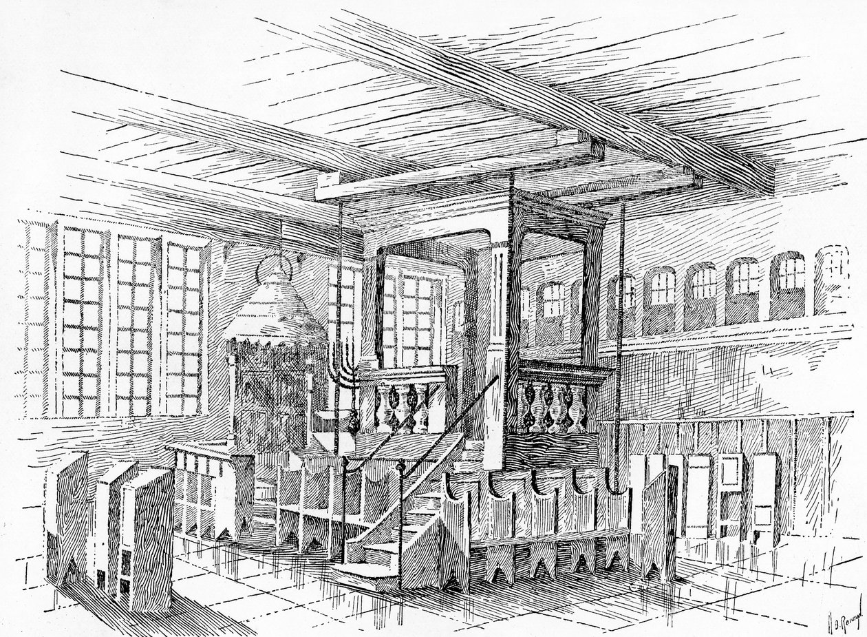 Interior de una antigua sinagoga en Metz, Alemania de English School