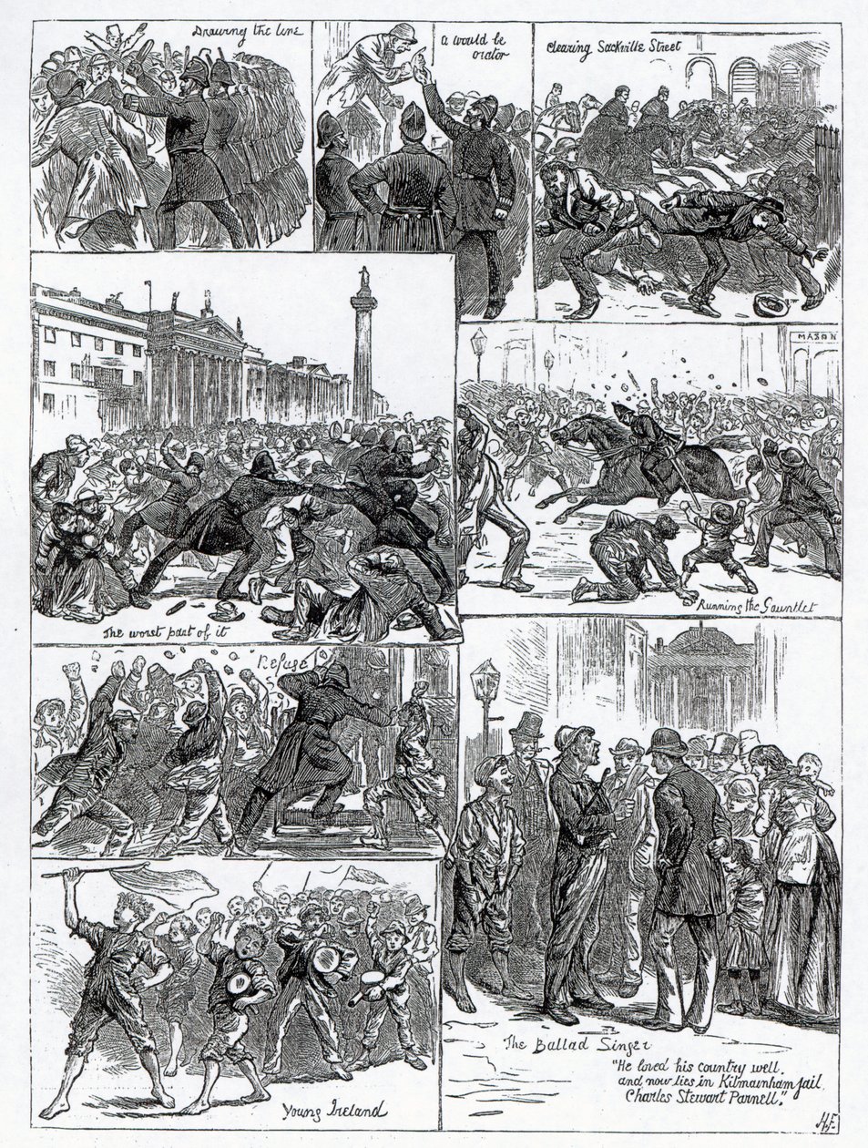 Agitación de la Liga de la Tierra Irlandesa, ilustraciones de 