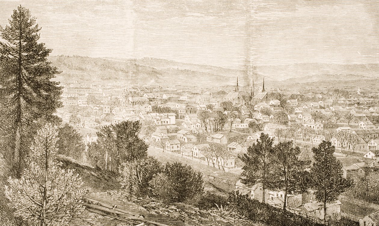Ítaca y el Colegio Cornell, Estado de Nueva York, c.1870, de 