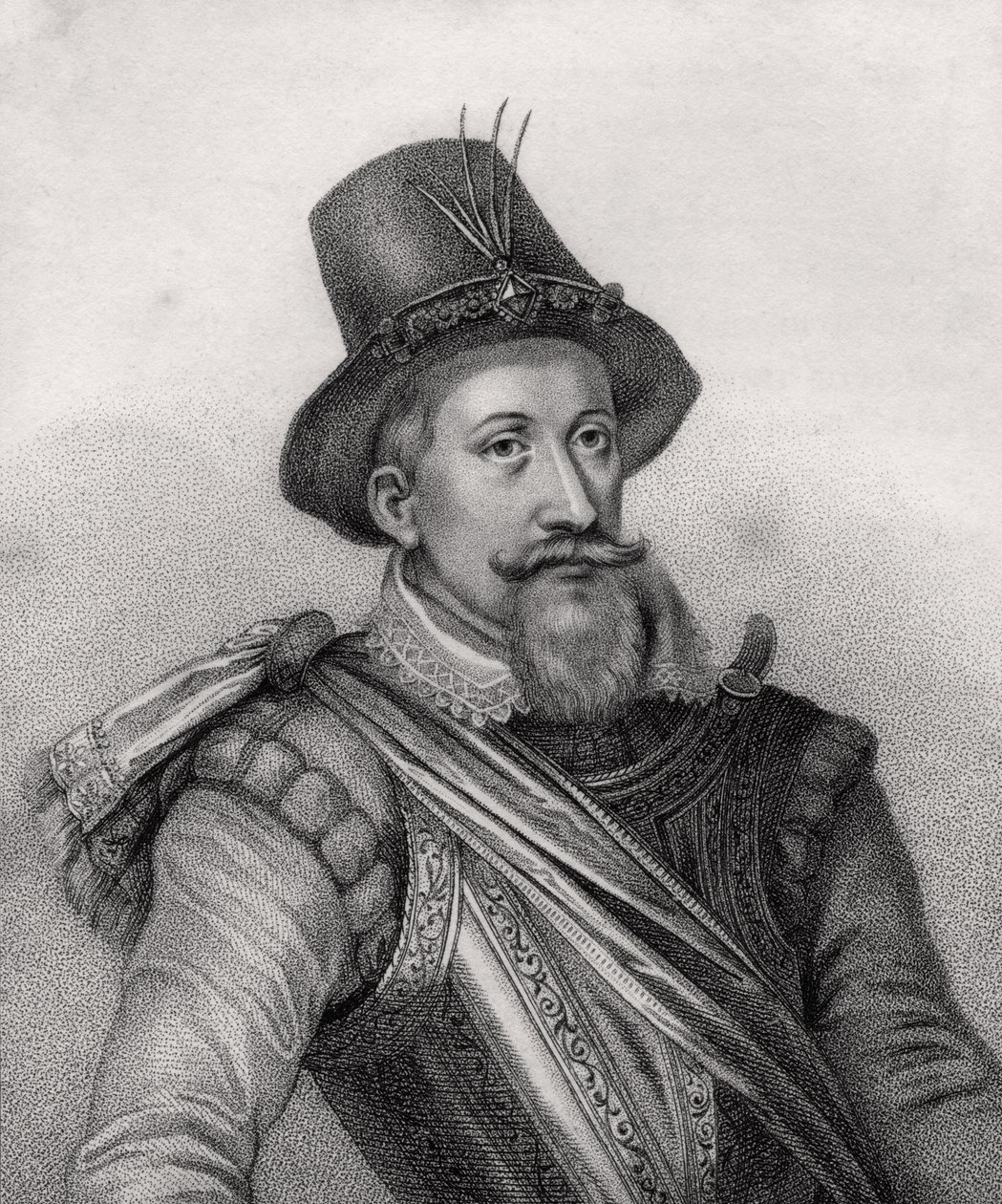 Jacobo I de Inglaterra, grabado por Bocquet, de 