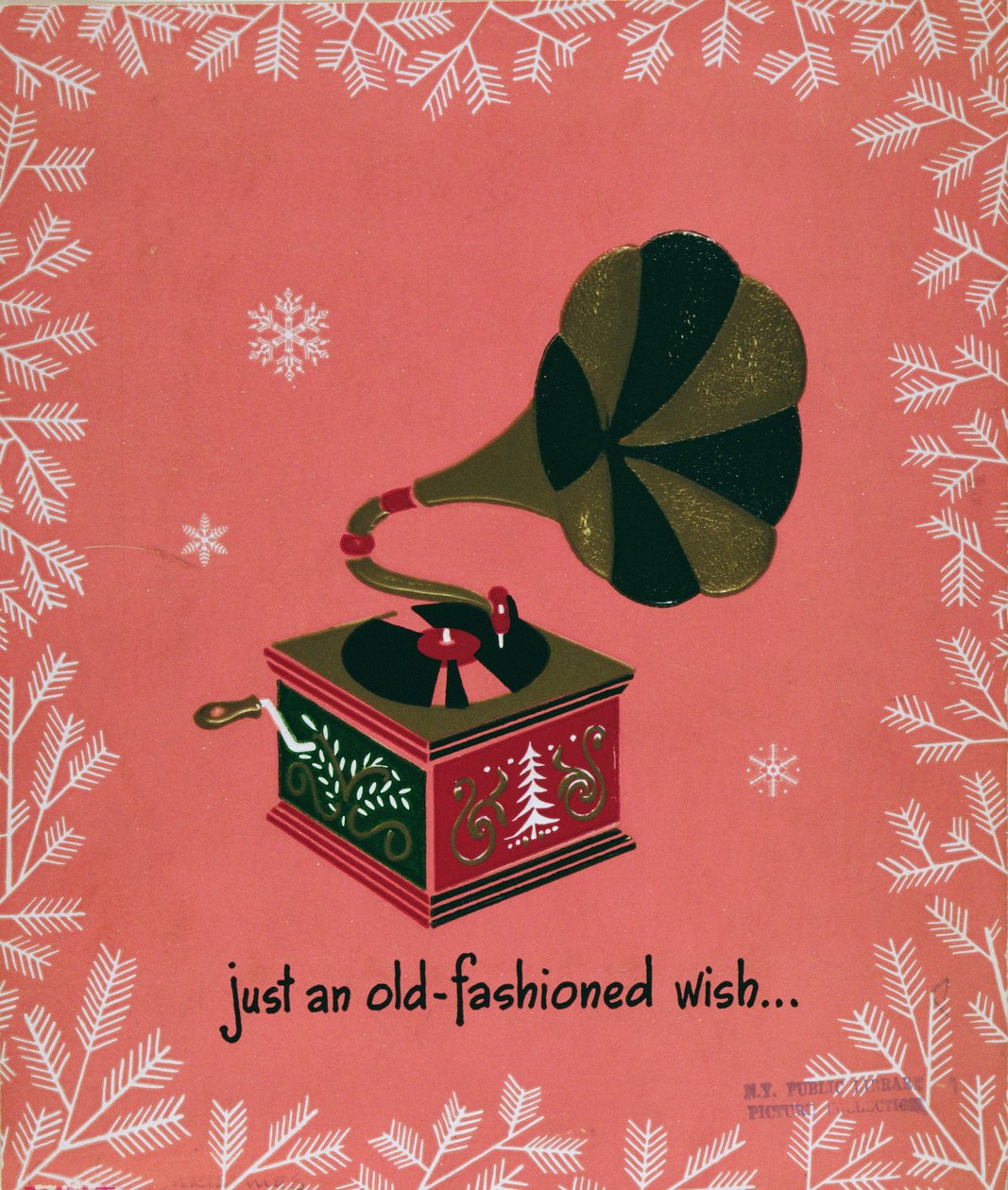 Solo un deseo a la antigua, tarjeta de Navidad de English School