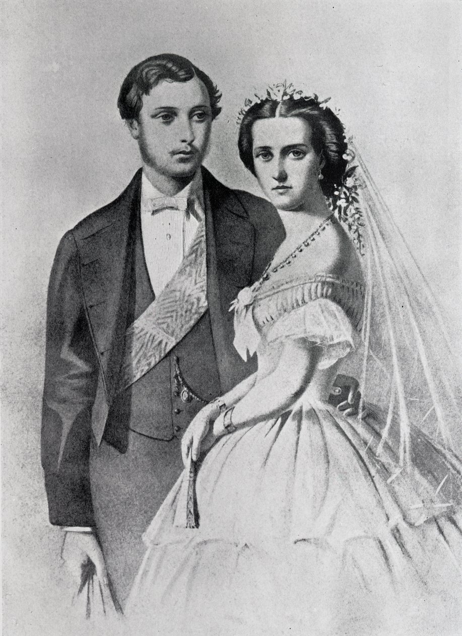 El Rey Eduardo y la Reina Alejandra en el momento de su matrimonio de English School